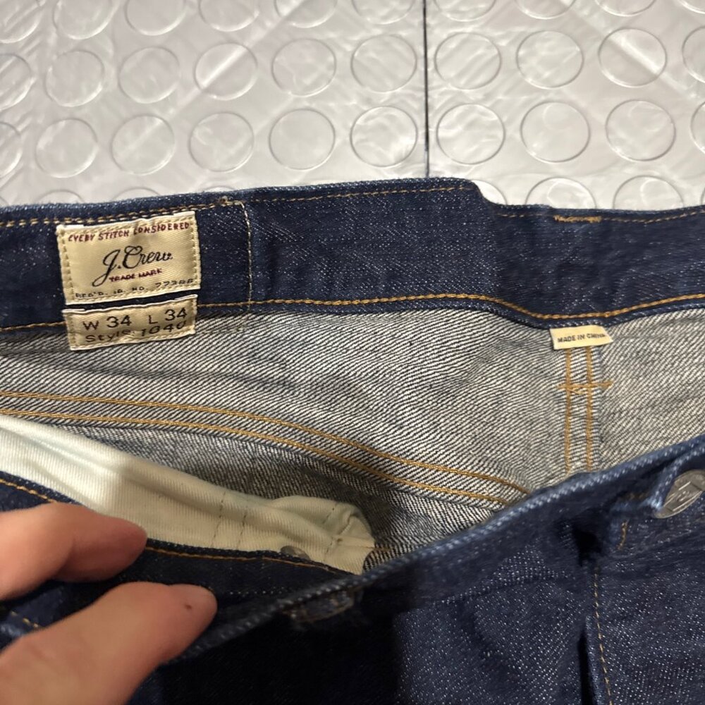 J Crew 1040 Athletic Fit Selvedge Japan Kaihara Denim Jeans 34x33 BUTTON FLY - Picture 3 of 9